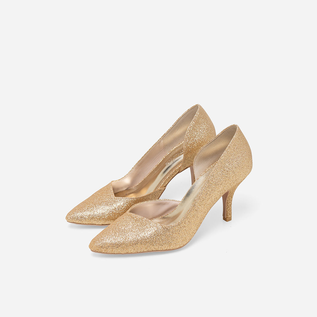 Cynthia Gold Glitter Heels Christy Ng