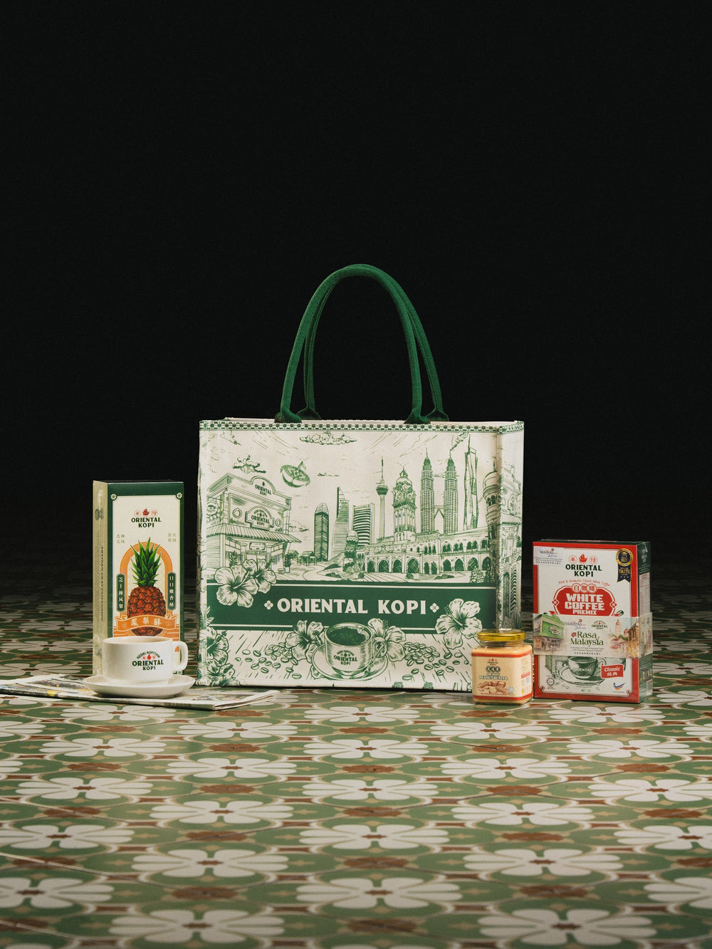 Oriental Kopi side of the Malaysian Icon Grocery Tote