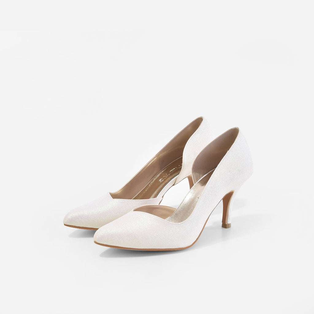 White Wedges: about 3 inch high heel white shoes Size: 7 Slip on Shoe with  Bow | Slip on shoes, White wedges, Heels
