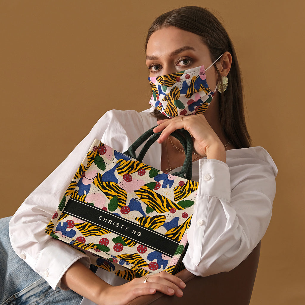 Rimau Mini Canvas Tote + 2 Fashion Mask Pack Bundle (free embroidery)
